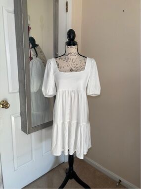 BCBG White Milkmaid Dress